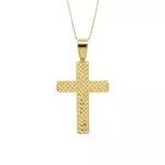 Pingente De Ouro 18k Cruz Diamantada G