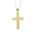 Pingente De Ouro 18k Cruz Diamantada G