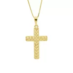 Pingente De Ouro 18k Cruz Diamantada P