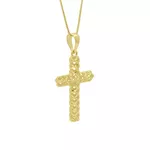 Pingente De Ouro 18k Cruz Diamantada P