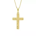 Pingente De Ouro 18k Cruz Diamantada P