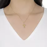 Pingente De Ouro 18k Cruz Diamantada P