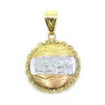 Pingente De Ouro 18k Escravas Tricolor De 32mm