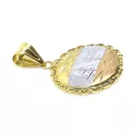 Pingente De Ouro 18k Escravas Tricolor De 32mm
