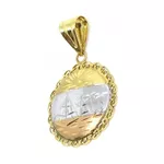 Pingente De Ouro 18k Escravas Tricolor De 32mm