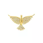 Pingente De Ouro 18k Espírito Santo Cravejado