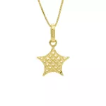 Pingente De Ouro 18k Estrela Diamantada P