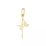 Pingente De Ouro 18k Fé Com Zircônia