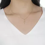Pingente De Ouro 18k Fé Com Zircônia