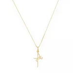 Pingente De Ouro 18k Fé Com Zircônia