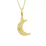 Pingente De Ouro 18k Lua Diamantada M