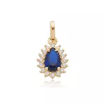 Pingente De Ouro 18k Mademoiselle Azul Com Zircônias