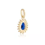Pingente De Ouro 18k Mademoiselle Azul Com Zircônias
