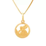 Pingente De Ouro 18k Medalha De São Jorge De 11mm