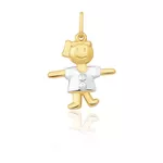 Pingente De Ouro 18k Menina 16mm