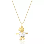 Pingente De Ouro 18k Menina 16mm