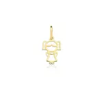 Pingente De Ouro 18k Menina De 12mm