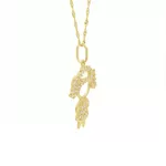 Pingente De Ouro 18k Menina Vestido Zircônias Bancas