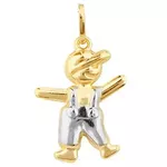 Pingente De Ouro 18k Menino De 20mm