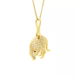 Pingente De Ouro 18k Pantera Com Zircônia Pequena