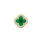 Pingente De Ouro 18k Trevo Verde Com Zircônias 