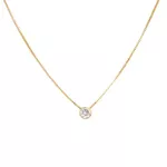 Pingente Ponto De Luz De Ouro 18k Com Zircônia De 4mm
