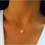 Pingente Ponto De Luz De Ouro 18k Com Zircônia De 8mm