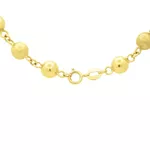 Pulseira De Ouro 18k Bolas Foscas e Polidas De 5mm Com 19cm