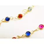 Pulseira De Ouro 18k Com Zircônias Coloridas De 3,0mm Com 13cm