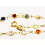 Pulseira De Ouro 18k Com Zircônias Coloridas De 3,0mm Com 13cm