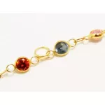 Pulseira De Ouro 18k Com Zircônias Coloridas De 3,0mm Com 13cm