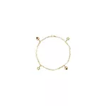 Pulseira De Ouro 18k Corações e Estrelas Com 19cm