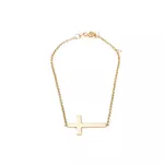 Pulseira De Ouro 18k Elo Português com Cruz