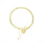 Pulseira De Ouro 18k Português Com Fecho De Coração De 3,5mm Com 19cm