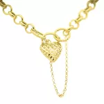 Pulseira De Ouro 18k Português Com Fecho De Coração De 3,5mm Com 19cm