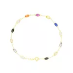Pulseira De Ouro 18k Zircônias Ovais Com 18cm