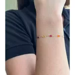 Pulseira De Ouro 18k Zircônias Ovais Com 18cm