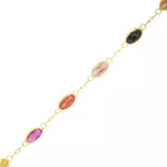 Pulseira De Ouro 18k Zircônias Ovais Com 18cm