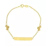 Pulseira Infantil Ouro 18k Groumet De 0,5mm Com 13cm