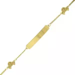 Pulseira Infantil Ouro 18k Groumet De 0,5mm Com 13cm