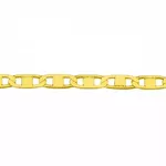 Corrente De Ouro 18k Piastrine Trabalhada De 2,6mm Com 50cm