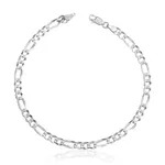 Pulseira De Prata 925 Groumet 3x1 De 4,3mm Com 21cm