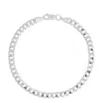 Pulseira De Prata 925 Groumet De 5,5mm Com 21,5cm