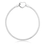 Pulseira De Prata 925 Berloques Coração Com 18Cm