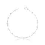 Pulseira De Prata 925 Veneziana Com Bolinhas De 2,5mm Com 18cm
