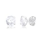 Brinco De Prata 925 Com Pedra De Zircônia De 10mm