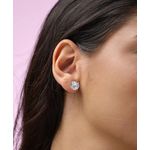 Brinco De Prata 925 Com Pedra De Zircônia De 10mm