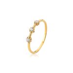 Anel Aparador com Pedras em Ouro 18k