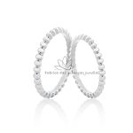 Aliança em Ouro Branco 18K com Bolinhas 