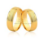 Alianças Com Friso Em Ouro 18k